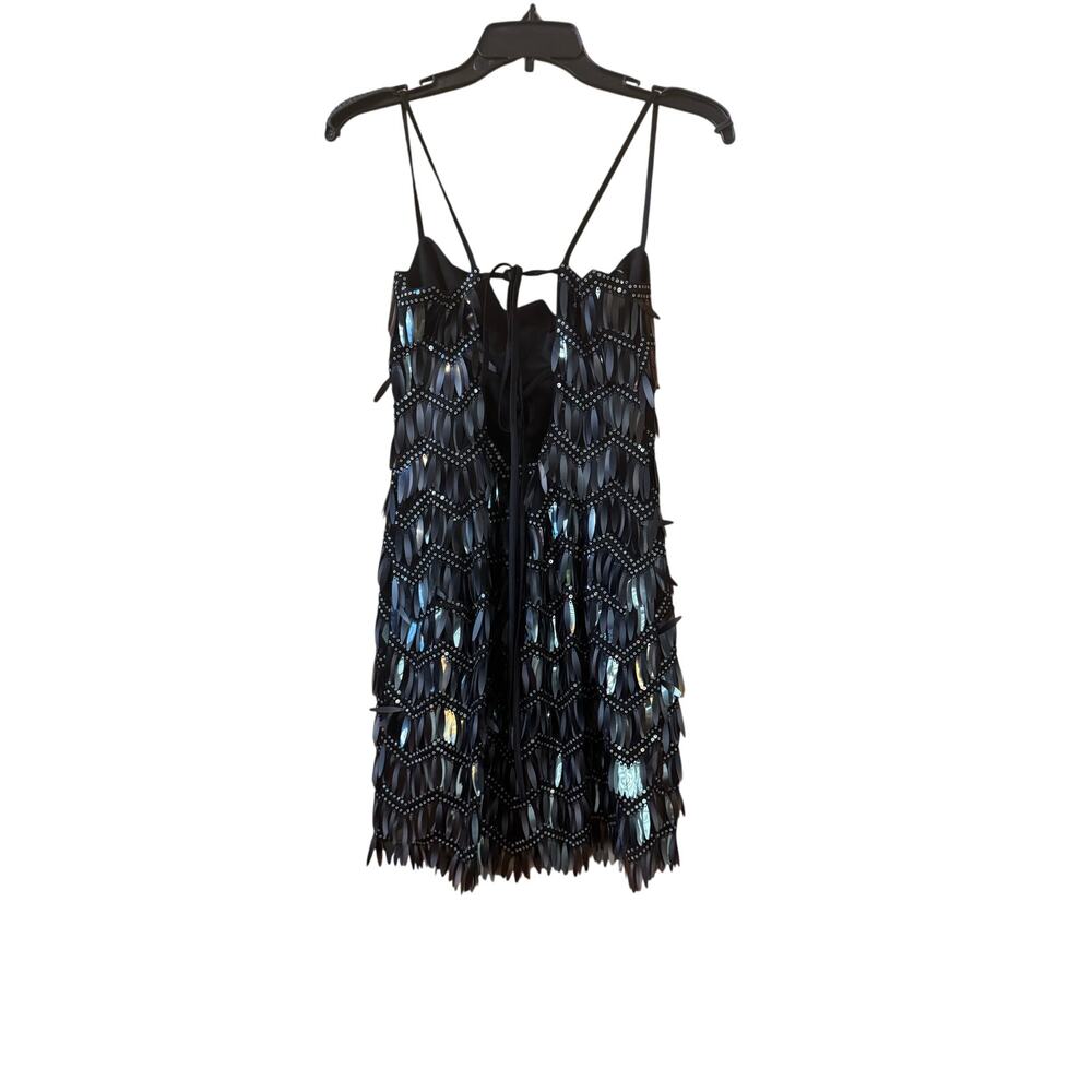 Tadashi Shoji Colie Sequin Fringe Mini Dress - Size 6 - Picture 4 of 5